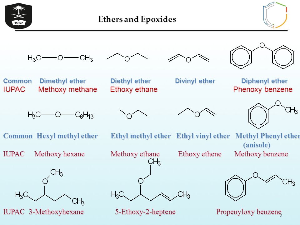 nomenclature of ethers and epoxides